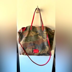Valentino Rockstud Camouflage Reversible Canvas Tote